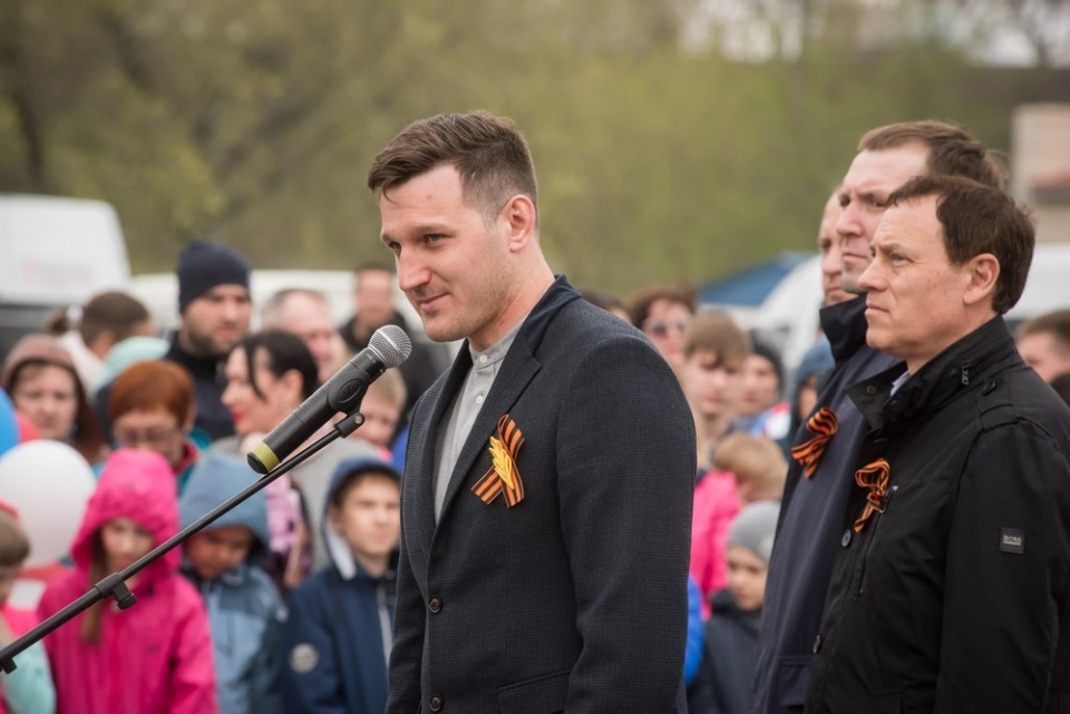 08.05.19г.  НИКОЛАЙ ОЛЮНИН ПОЗДРАВИЛ ВЕТЕРАНОВ НА МИТИНГЕ У ПАМЯТНИКА ВОЙНАМ-СПОРТСМЕНАМ